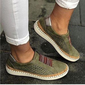 Womens Slide Orthapedic Shoes Round Toe Breathable Casual Sneaker Green US 7.5